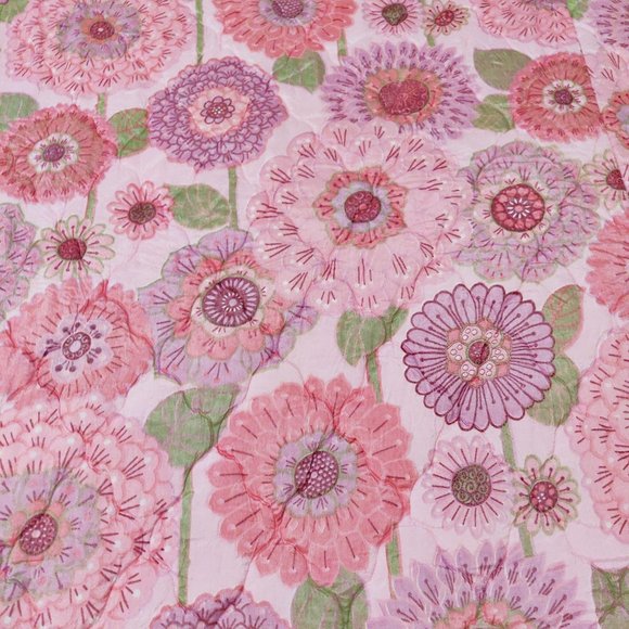 Vintage 1960s Pink MOD Flower Power Bed Spread Com - Picture 9 of 13